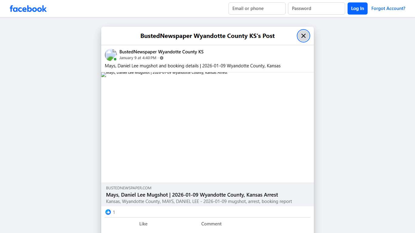 Mays, Daniel Lee... - BustedNewspaper Wyandotte County KS Facebook